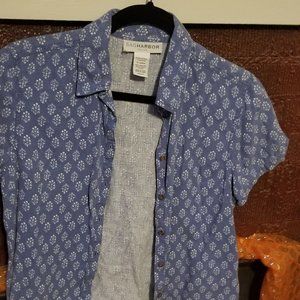 Sag Harbor Petitite Blue and White top